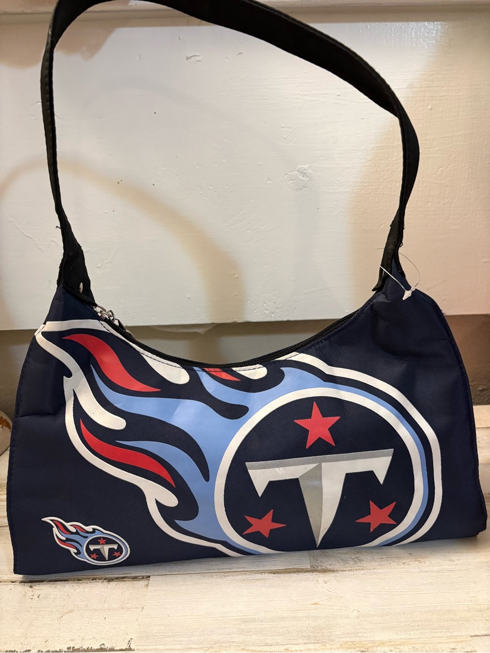 Navy Blue Tennessee Titans Shoulder Bag with Red & Light Blue Accents
